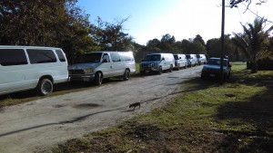 Six vans and 62 Gringos surprise neighborhood at 7:30 AM